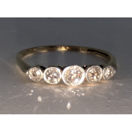 240D - A 9ct Gold 5 Stone Diamond Ring