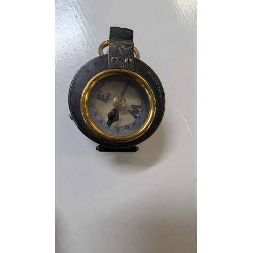 508B - A British Military ER Watts & Son of London 1912 Number 3795 Brass Military Compass in a French and ... 