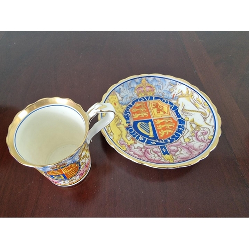 74 - Rare / Scarce Royal Memorabilia; Perpetual Souvenir Porcelain by Paragon China; Coffee Cup & Saucer ... 