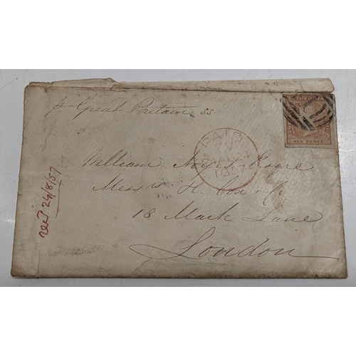 331 - An Assortment Of Victorian Letters And Postal History Including Australian Q.V. 6d Blue Etc.