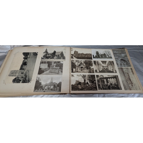 400 - Antique Post Cards of Churches in an Album