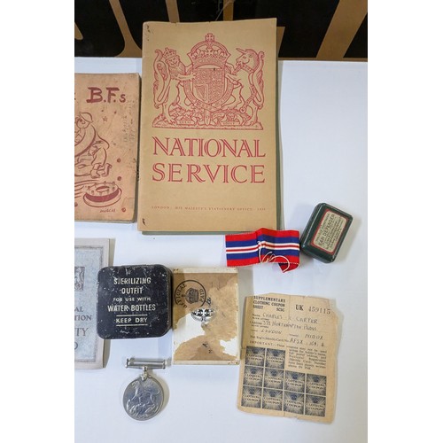 508C - An Assortment of British Military Items and Oddments inc. A World War II Defence Medal ( not inscrib... 