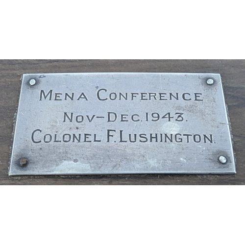 517 - An Olivewood Cigar Box Inscribed To Colonel F. Lushington. MENA Conference 1943 Which Took Place In ... 