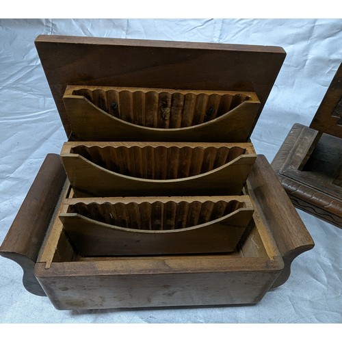 594 - A Selection Of Wooden Items Including Cigarette Case, And Punch Wood Bank