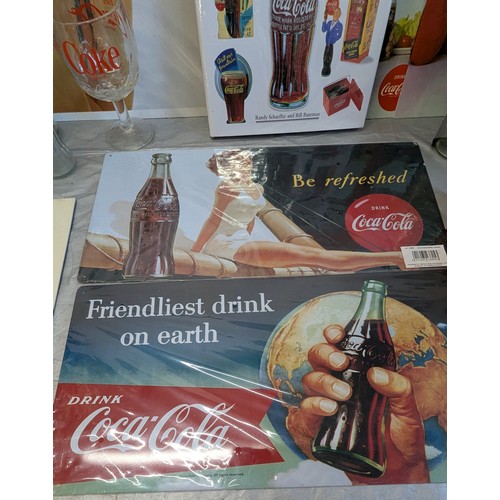 599 - A Collection Of Coca-Cola And Pepsi Cola Vintage Collectables Including: 6 Cafe Display Boards With ... 