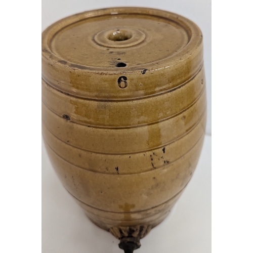 639 - An Antique Salt Glazed Spirit Barrell With Tap