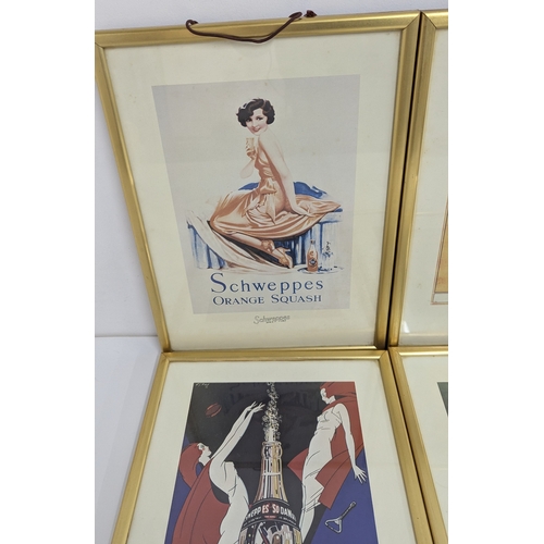 646 - 6 Vintage Schweppes Bar Advertising Prints