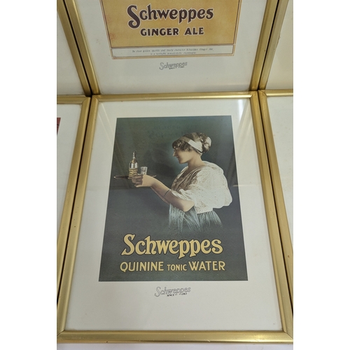 646 - 6 Vintage Schweppes Bar Advertising Prints