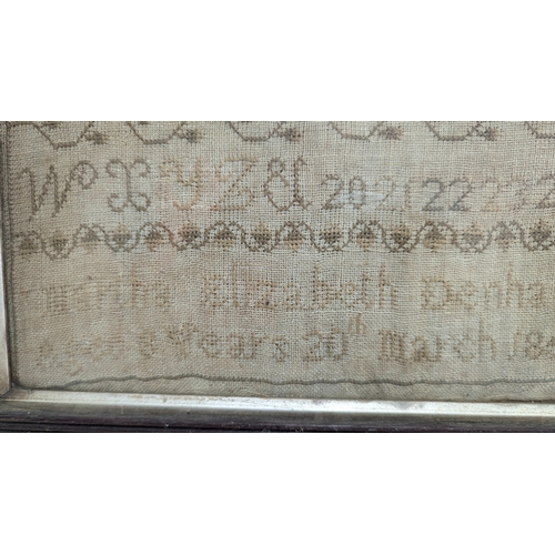 653 - A 19th Century Needlepoint Sampler By Martha Elizabeth Denham Aged 8, March 1850 - 36 x 50cm In Fram... 