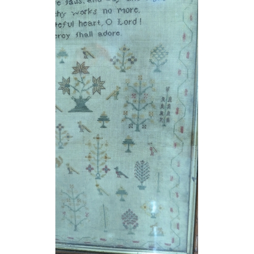 660 - An Early 19th Century Needlepoint Profusely Worked In Different Colours With Birds And Flowers With ... 