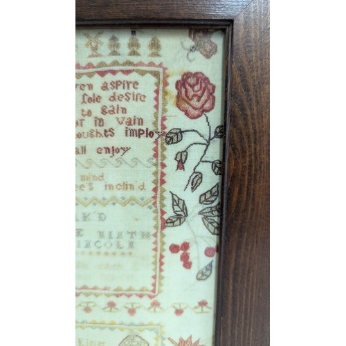 661 - A Print of a Colourful Eighteenth Century Sampler - 'Long Live The King And Queen' With Poetic Verse... 