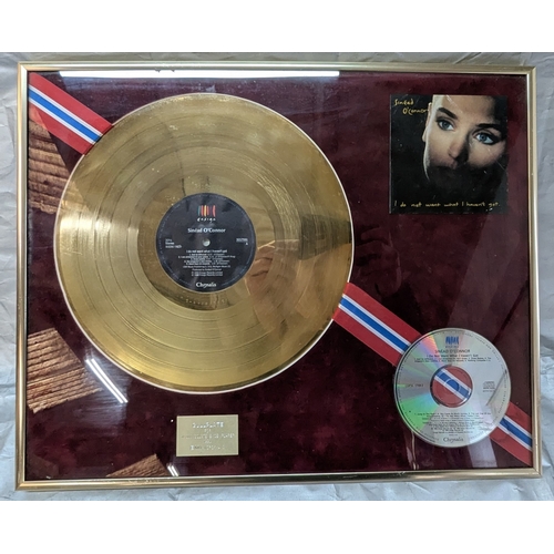 743 - Sinead O'Connor Norwegian Gold Disc For 'I Do Not Want What I Haven't Got' 50,000 Sales In Presentat... 