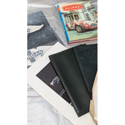 775 - Jaguar Leather Handbook Cover, Plastic Wallet, Book And 2 Key Rings And Allard Book