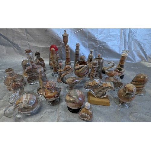 857 - Collection Of Isle Of White Coloured Sand Souvenirs - 30 Pieces