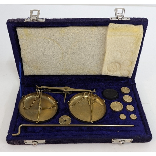 916 - A Cased Set Of Brass Scales