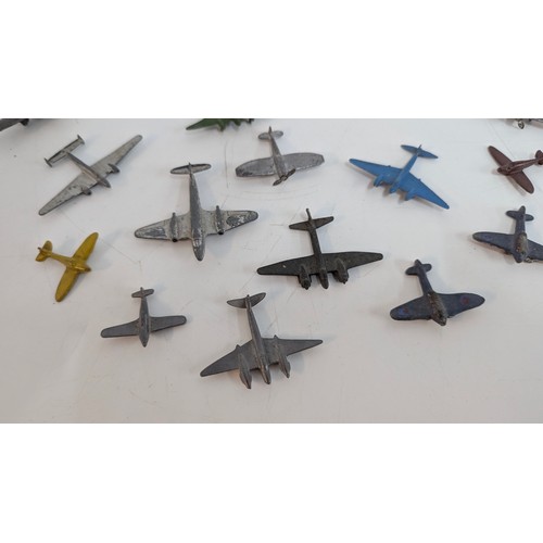 1006 - Dinky Meccano Meteor, Supamarine Spitfire. DCMT Crescent, Timpo Lightning And Other Metal Aircraft