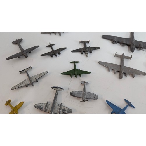 1006 - Dinky Meccano Meteor, Supamarine Spitfire. DCMT Crescent, Timpo Lightning And Other Metal Aircraft