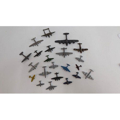 1006 - Dinky Meccano Meteor, Supamarine Spitfire. DCMT Crescent, Timpo Lightning And Other Metal Aircraft