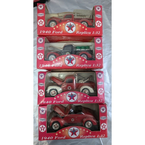 1056 - Texaco Old Timer Collection Original Display Board with 4 Boxed 1940 Replicas including Oil Delivery... 