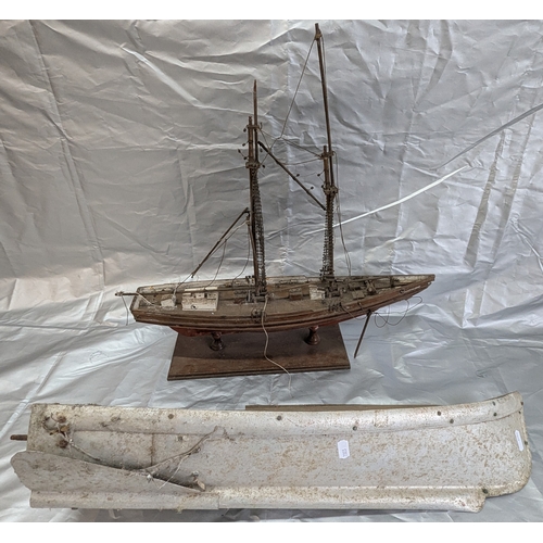 1071 - A Model Clipper in need of attention and a homemade Model Boat with Propeller