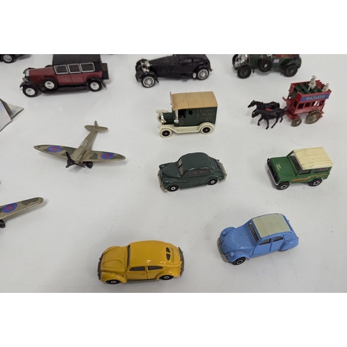 1076 - An Assortment Of Die Cast Metal Cars Metal Cars And Aeroplanes - Corgi, Maitso, Matchbox Etc.