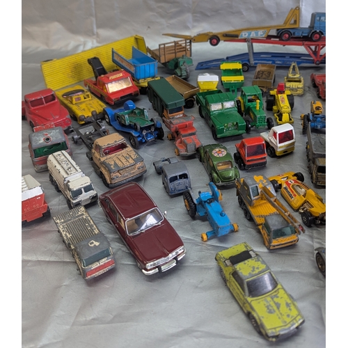 1103 - Selection Of Play Worn Cars, Dinky, Matchbox, Corgi And More