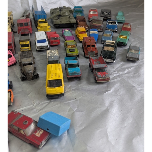 1103 - Selection Of Play Worn Cars, Dinky, Matchbox, Corgi And More