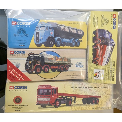 1222 - 4 x Corgi Classics Model Lorries: 24301 Youngers Tanker, 22101 Leyland British Road Services Leyland... 