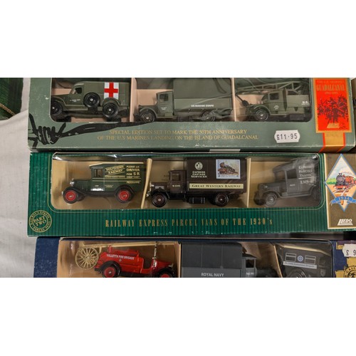 1341 - A Collection of Lledo/  Days Gone x 10 Sets of Military Vehicles  in Original Boxes  1:43