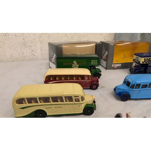 1363 - A Collection of 7 x 1:76 Corgi Classic Coaches  and a Fire Engine.