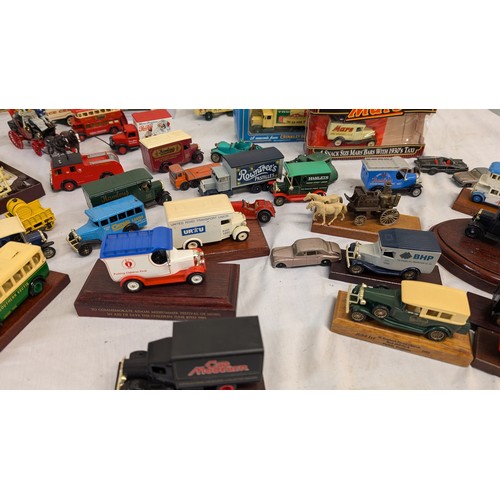 1365 - A Mixed Lot of Model Cras etc.  , Matchbox, Gilbow , Days Gone LLedo etc.  Plus Wooden Mounted and  ... 