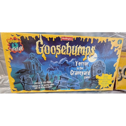 1756 - Vintage Board Games - Scoop, 2 Variations Of Risk, And Goosebumps