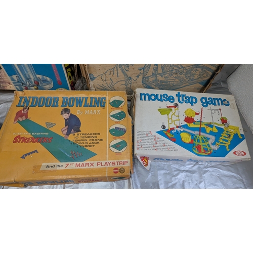 1759 - Vintage Board Games - Mouse Trap, Take The Test, Kerplunk, Indoor Bowls And Pinball Game Etc.