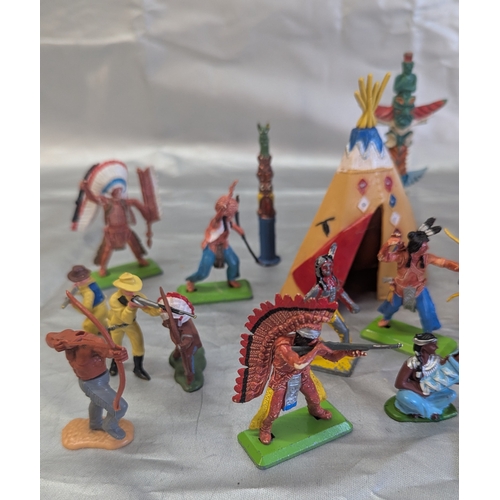 1812 - An Assortment Of Britains Metal And Plastic Cowboys And Indians