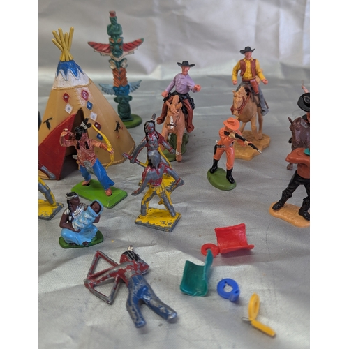 1812 - An Assortment Of Britains Metal And Plastic Cowboys And Indians