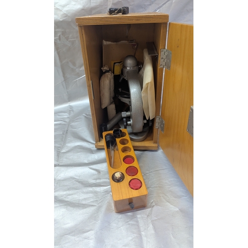 1814 - DMO Microscope In Wooden Case With Accessories