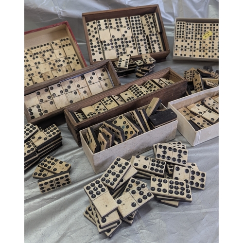 1831 - A Large Quantity Of Antique Bone Faces Domino Sets