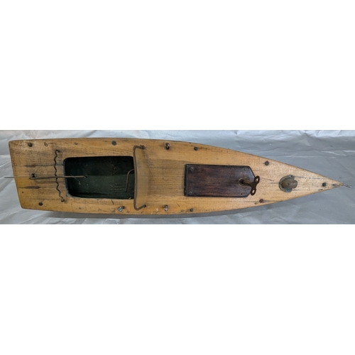 1840 - 1930's Wooden Clockwork Motor/Speedboat - Motor Works - Possibly Kessler