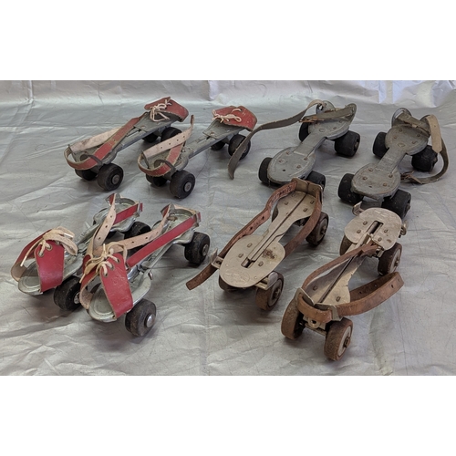 1878 - 4x Vintage Roller Skates - Milbro, Jacoskate, Ashby And Another