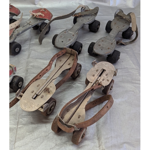 1878 - 4x Vintage Roller Skates - Milbro, Jacoskate, Ashby And Another