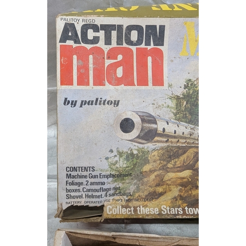 1884 - Action Man Machine Gun Emplacement - Boxed - Not Complete