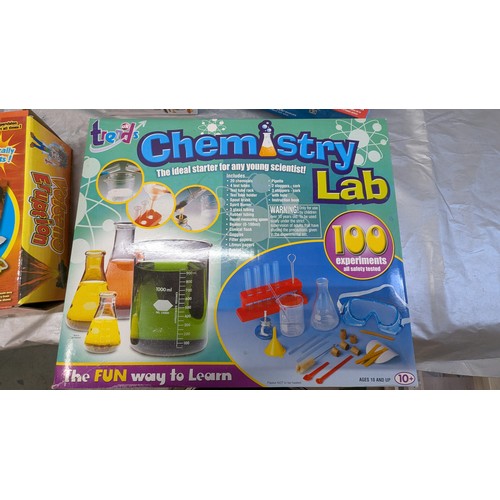 1899 - Chemistry Lab Set, Volcanic Eruption Set, Magic Puzzle Castle, Champion Baker Set And Jumbo Paddling... 