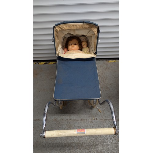 1903 - Vintage Toy Pram With Dolls