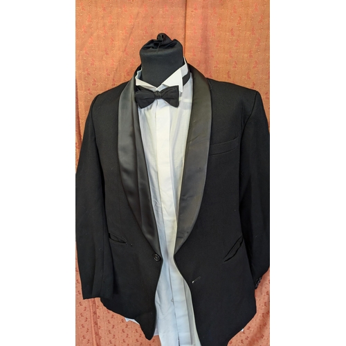 2185 - Burtons Vintage 3 Piece Dinner Jacket , Dress Trousers and Waistcoat . Approx. Size 38 - 40.  ( Shir... 