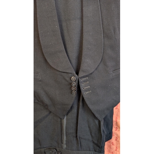 2185 - Burtons Vintage 3 Piece Dinner Jacket , Dress Trousers and Waistcoat . Approx. Size 38 - 40.  ( Shir... 