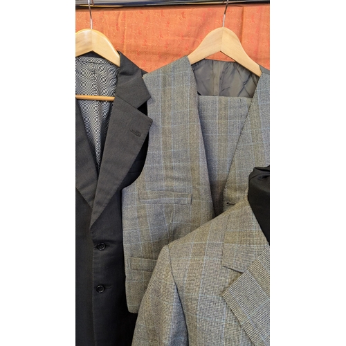 2196 - A Vintage Herringbone Mans 3 Piece Suit and 4 x Vintage Jackets