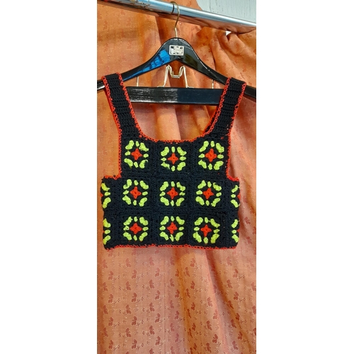 2333 - A Collection of 1960's/ 1970's Clothing, Inc.  Vintage Crochet Top, Bright Colour Cotton Cut off Top... 