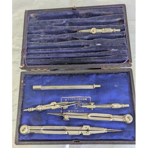 779 - An Assortment Of Vintage Draughtsman's Instrument Sets, Protractors, Compasses Etc. - Harling Of Lon... 