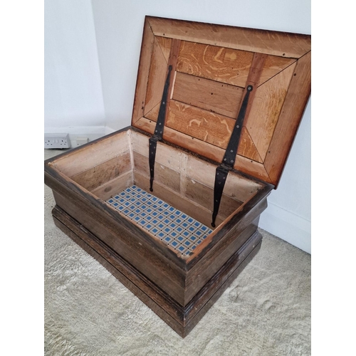 74 - Antique Solid Wood Blanket Box / Chest with Hinged Lid, (Approx. 77 x 49 x 34cm)