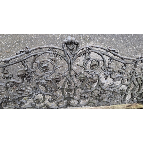 8 - A Wrought Iron Garden Bench (Wood Seat Requires Repair Or Replacement)  - 97 x 125 x 45cm